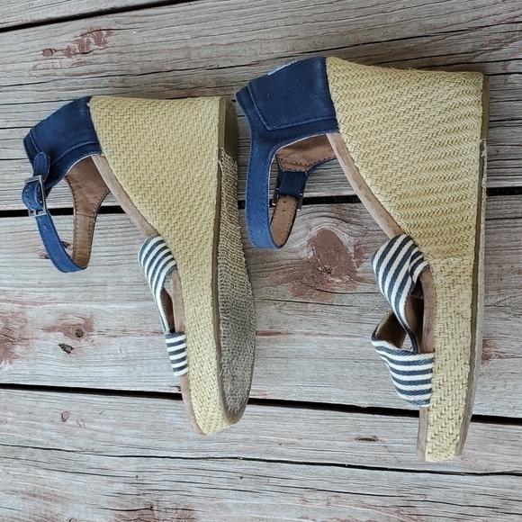 Toms Women University Wedge Open Toe Sandals Ankle Strap shoes sz 8.5 - Picture 6 of 9